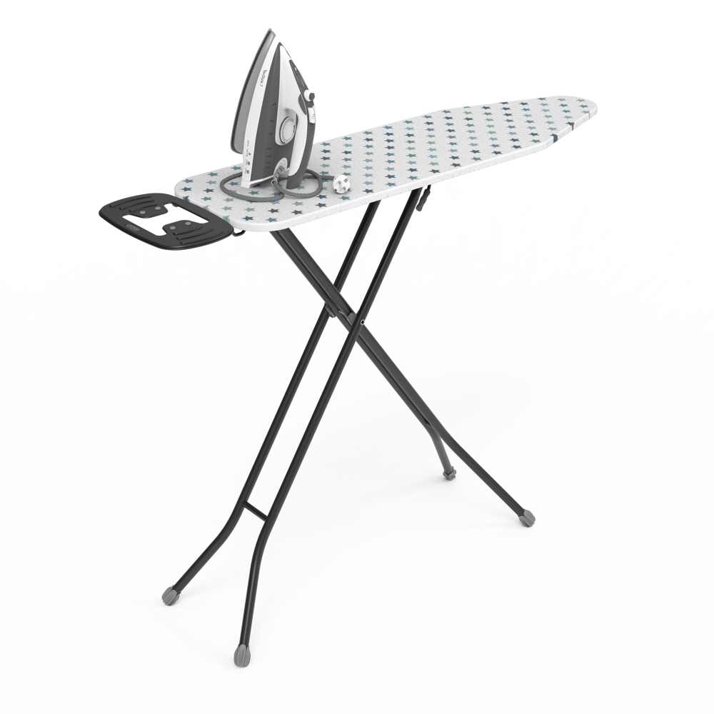 Perilla Ironing Board - Durable, Vapor Permeable, and Height Adjustable Iron Board- Heat Resistant Fabric - Metal 4 Legs with Silicone Stoppers - 33 X 110 CM Ironing Surface