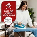 Perilla Ironing Board - Durable, Vapor Permeable, and Height Adjustable Iron Board- Heat Resistant Fabric - Metal 4 Legs with Silicone Stoppers - 33 X 110 CM Ironing Surface
