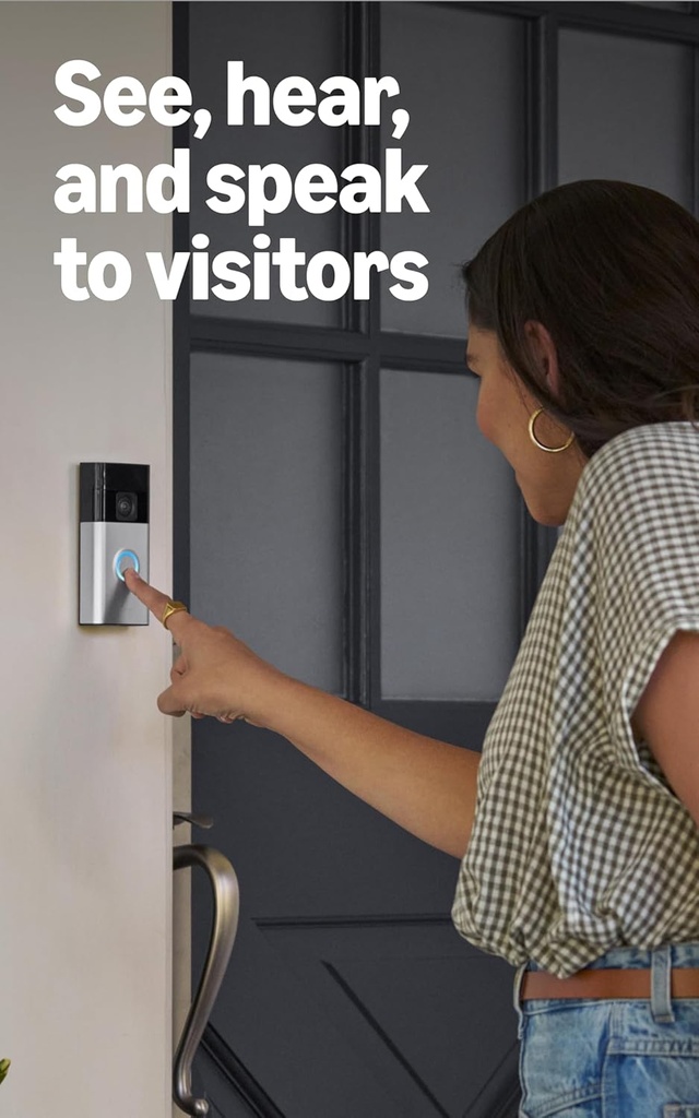 RING VIDEO BATTERY DOORBELL 2024 SATIN NICKEL