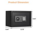Fireproof Safe Box with Backlit Keypad, Display Screen & LED Light - Key Lock Security . Portable 
