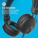 JLab Studio on-Ear Headphones with 40mm Drivers, Tangle-Free Braided Cord, Foldable, Black