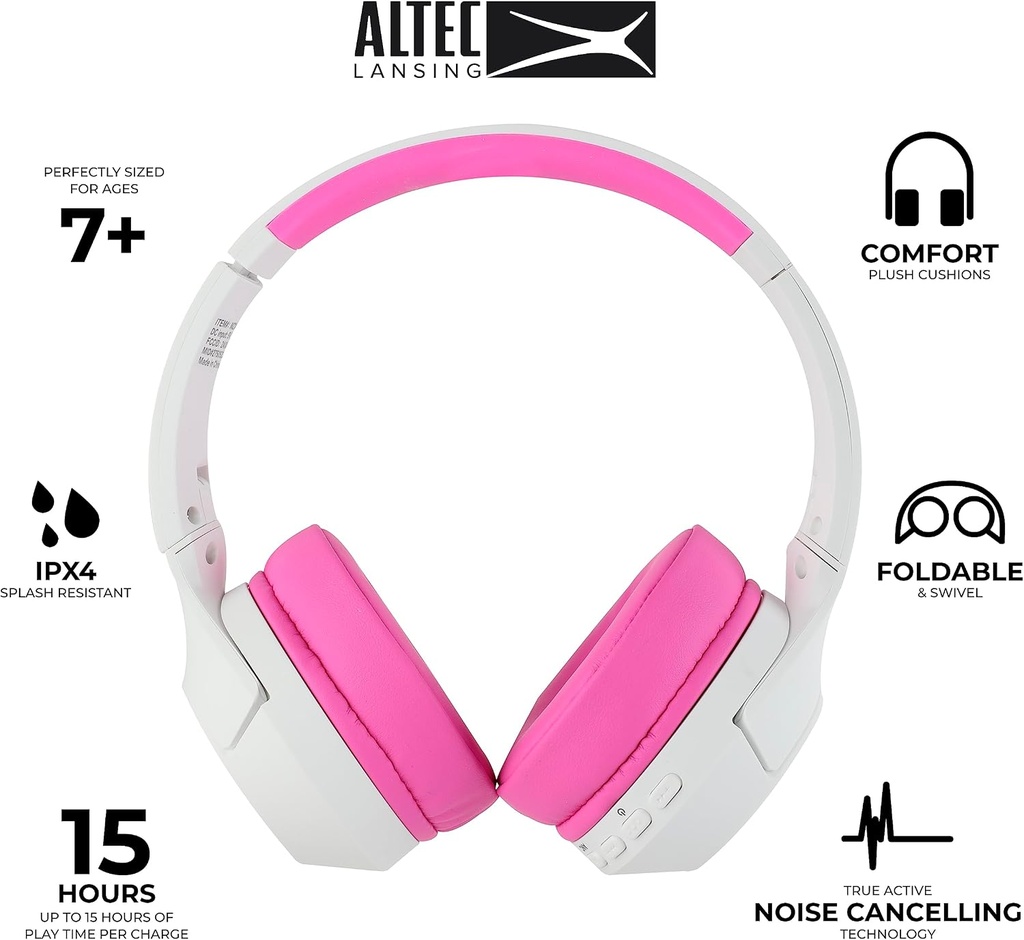 ALTEC LANSING 2-IN-1 KID SAFE HEADPHONE PINK