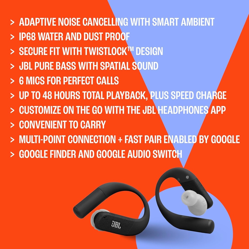 JBL Endurance Peak 4 True Wireless Sport Earbuds  Blue 