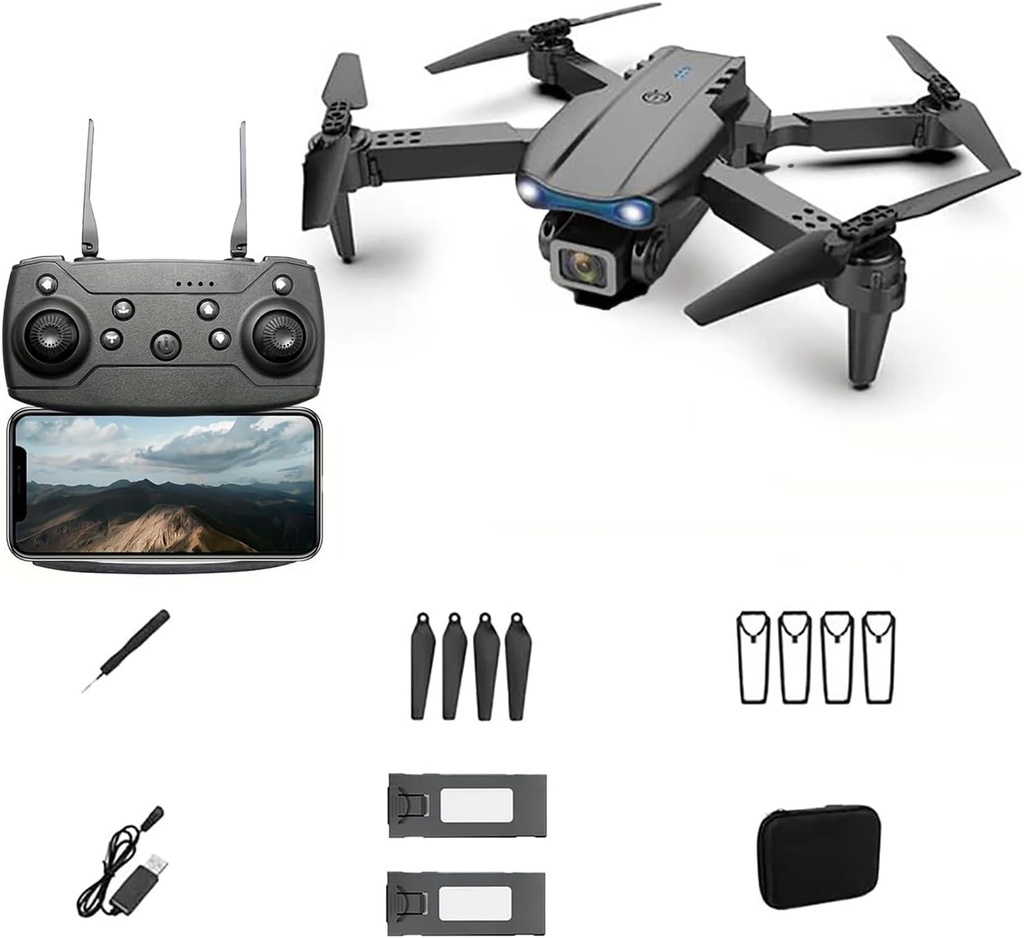 E99 Drone With Dual Camera, Foldable RC Quadcopter 