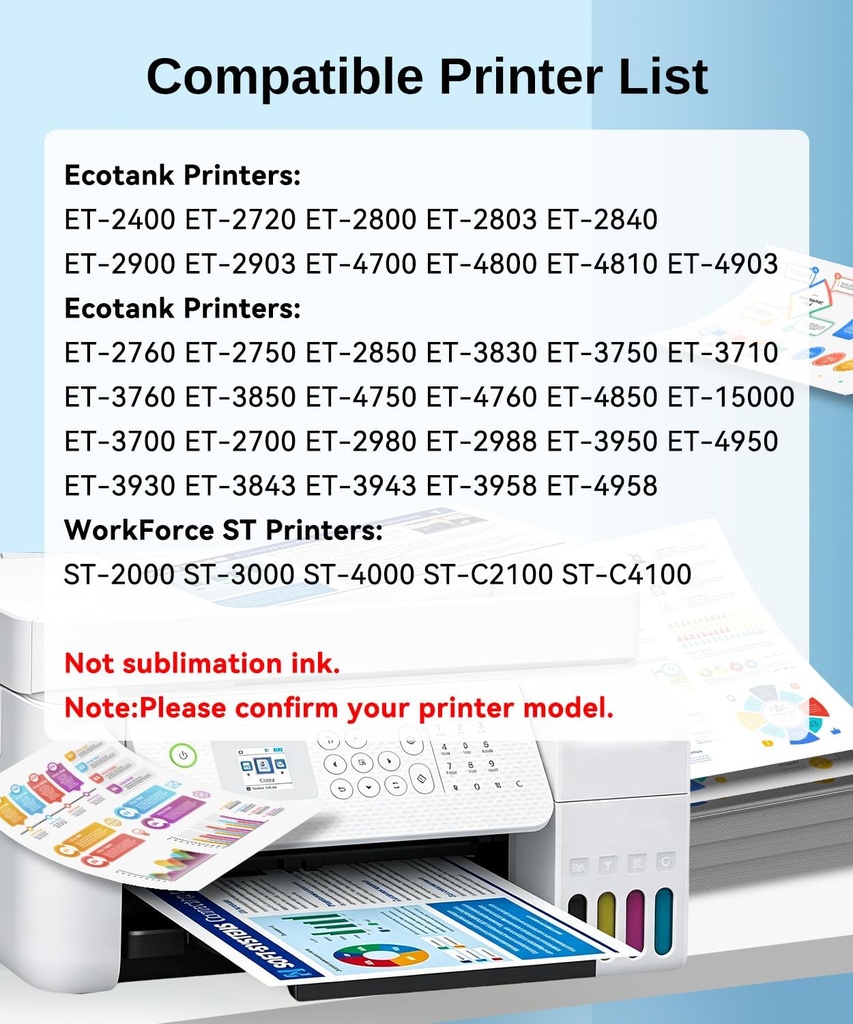 OFCINK Compatible Ink Bottle Replacement for Epson 522 Ink Refill | Compatible with Epson EcoTank ET-2800