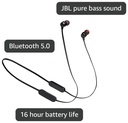 JBL Tune 125 - Bluetooth Wireless in-Ear Headphones with 3-Button Mic/Remote and Flat Cable - Black