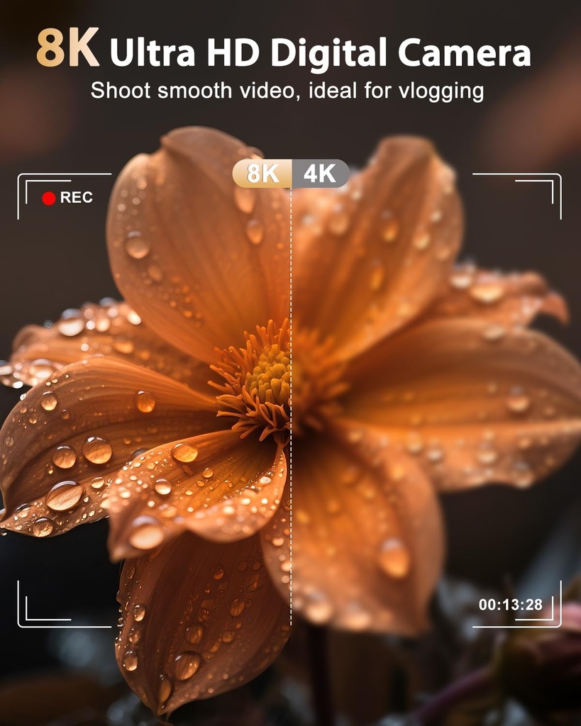 8K Digital Camera for Photography 96MP WiFi Dual Screen Camera for Kids