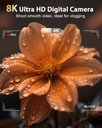 8K Digital Camera for Photography 96MP WiFi Dual Screen Camera for Kids