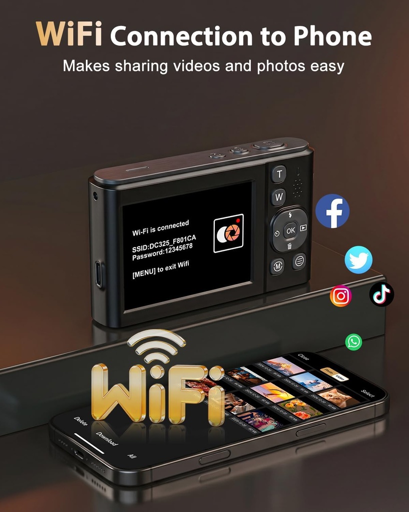 8K Digital Camera for Photography 96MP WiFi Dual Screen Camera for Kids