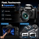 Cameras for Photography, 64MP Dual Lens Vlogging Camera & 32GB Card (Black)