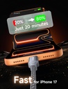 JSAUX for iPhone 18 Pro Charger Cable, USB C to USB C Cable [2-Pack 6.6FT]