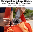 JISULIFE Portable Handheld Fan Life7: 3-in-1 Hand, Desk & Neck Fan- Gery