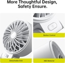 JISULIFE Portable Handheld Fan Life7: 3-in-1 Hand, Desk & Neck Fan- Gery
