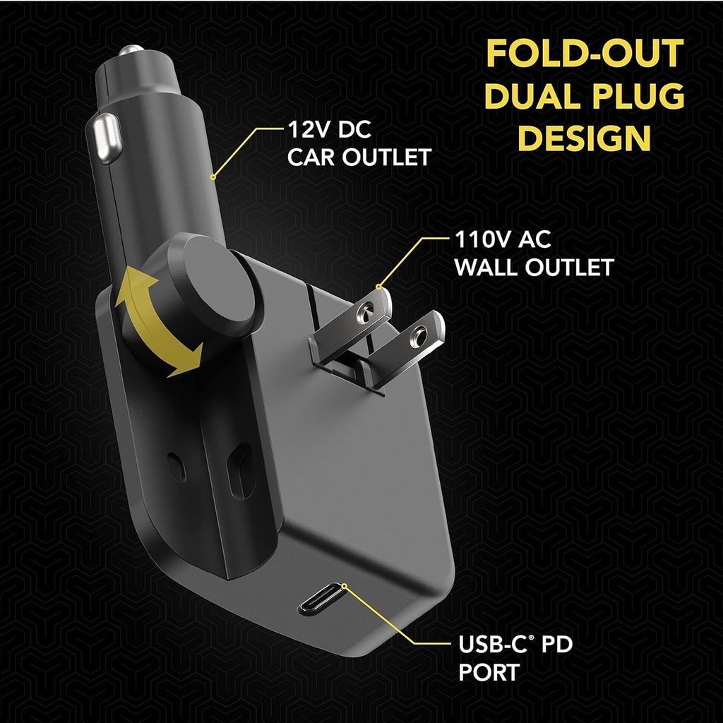 Scosche PowerVolt Travel30 2-in-1 Fast Travel Charging Station, Foldable Home Plug & Car Charger Adapter 