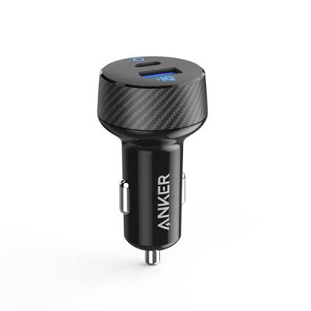 Anker PowerDrive c 2 27W Dual-Port Car Charger (USB-C + USB-A) with USB-C to USB-A Cable, 3 ft
