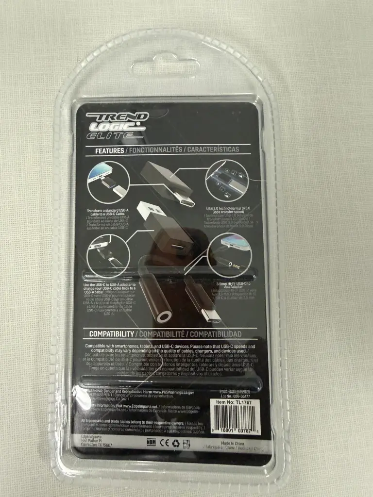 Trend logic elite 3pk usb-c adapters USB A to C+C to A+C to Aux