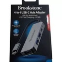 BrookStone 4 in 1 USB-C Hub Adapter USB 3.0 Multi-Port  