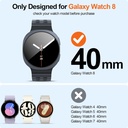 Landhoo 6+6 Pack for Samsung Galaxy Watch 8/9 40mm Screen Protector Case | Hard PC bumper + HD highly responsive touch tempered glass. anti-fog, Waterproof..