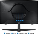 Samsung 32" Odyssey (G55C) Series QHD 1000R Curved Gaming Monitor, (LS32CG550ENXZA)