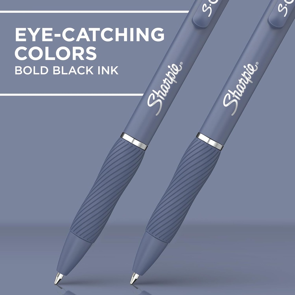 Sharpie S-Gel, Gel Pens, Medium Point (0.7mm), Black and Blue Gel Ink Pens, 12 ct.