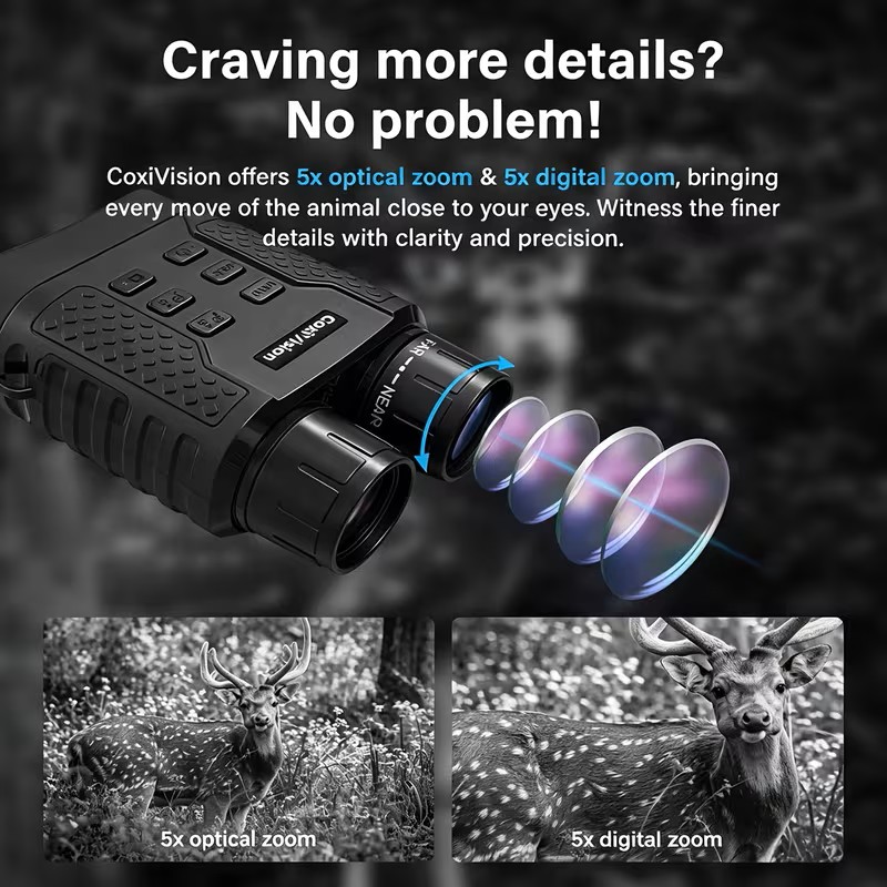 ENNOVOR Night Vision Binoculars 4400mAh Rechargeable Battery, 4k Video & Photo, Suitable for Security, Hunting, And Camping (25mm/50mm)