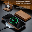 Magnetic Wallet Cover  Featuring a Card Holder, Removable Wireless Charging Faux Leather Stand Case with 8 Card Compartments, And RFID Protection - IPHONE 16PRO - BROWN