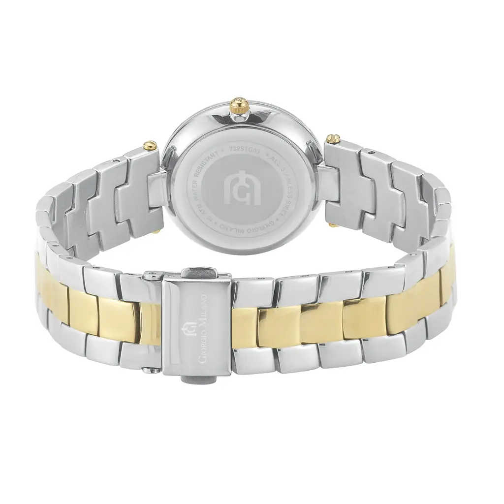 Giorgio Milano Men Round 2 tone Gold Stainless Steel with Metal Bracelet 731STG02 ZENO