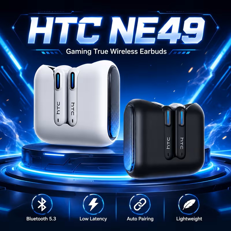 HTC NE49 TWS Wireless Translator Headphones - Black