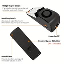 Door Stop Alarm with 120 dB Siren – Portable Travel Door Stopper Alarm Wedge for Hotel, Apartment & Dorm Security 