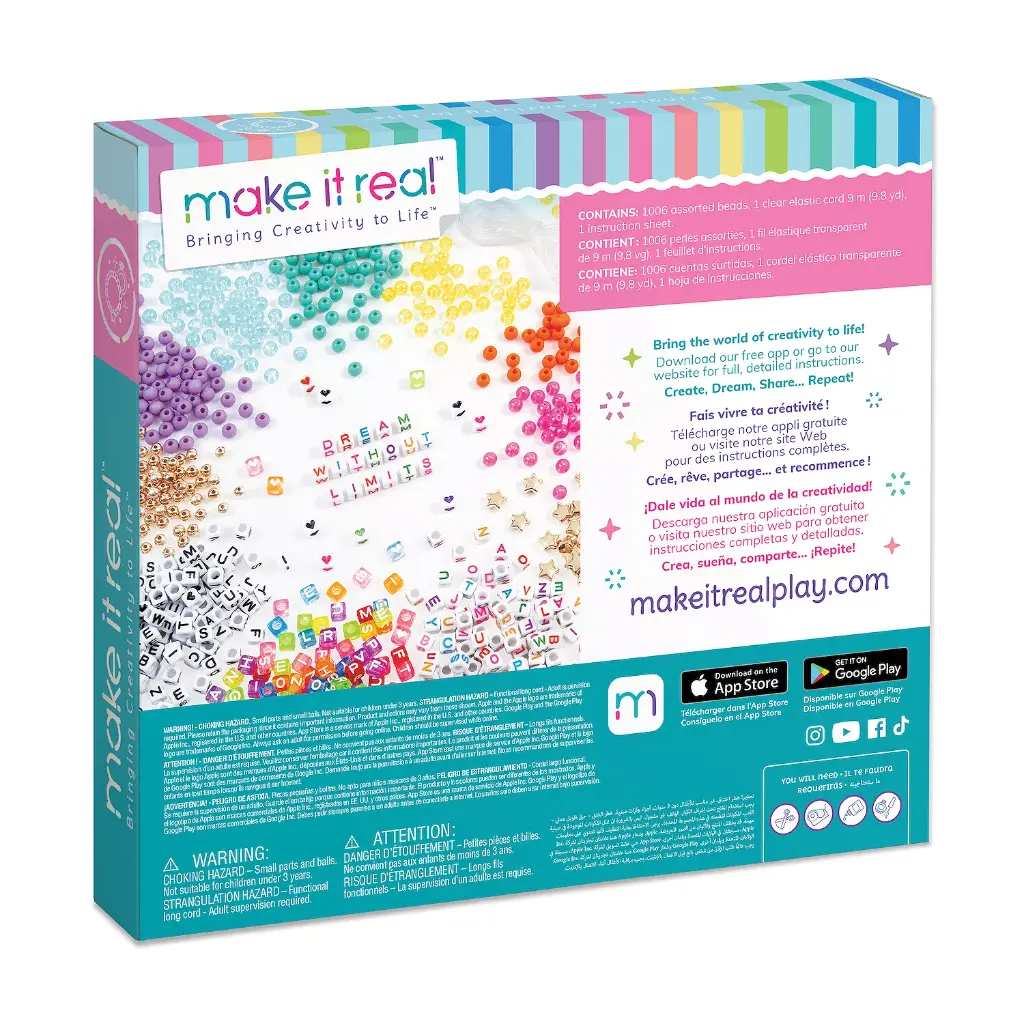 Make It Real Alphabet Bead Bracelet Craft Kit 