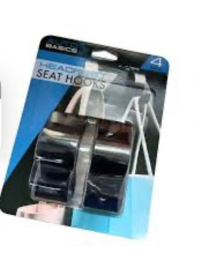 AUTO BASICS HEADREST SEAT HOOKS 4PACK 