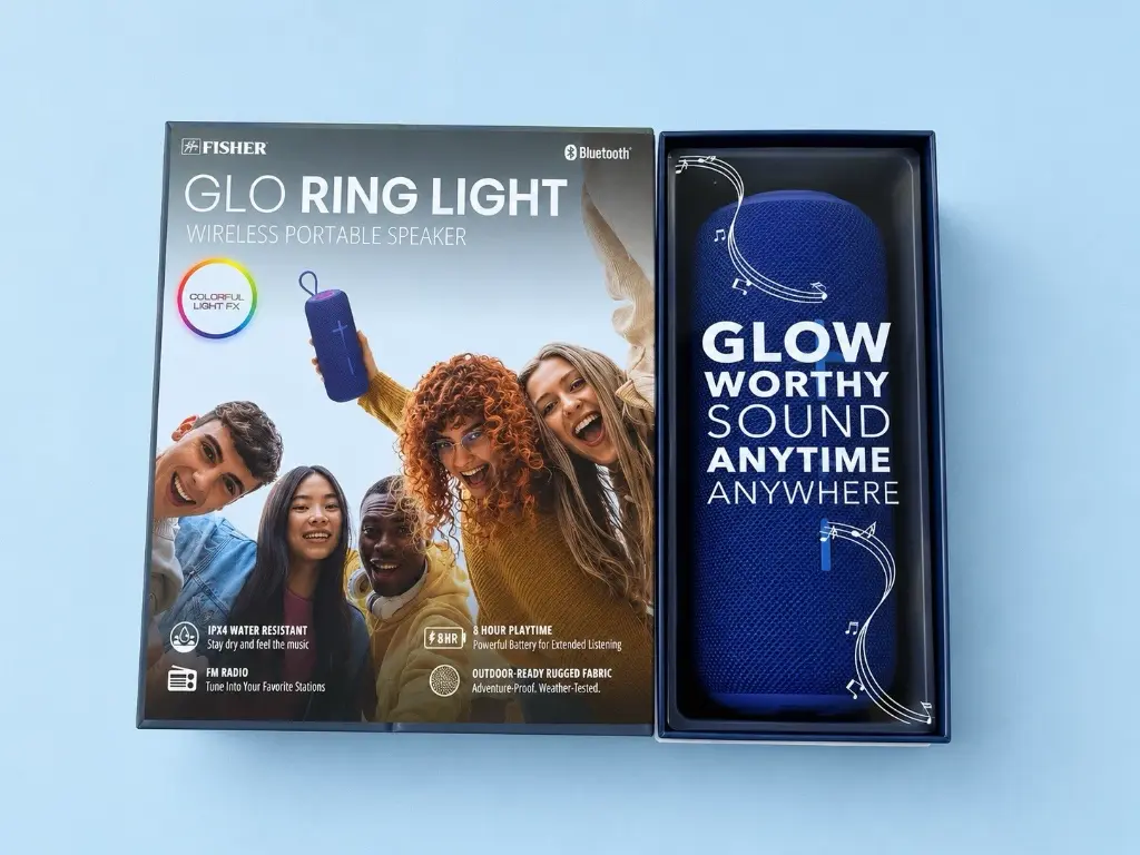 FISHER GLO RING LIGHT WIRELESS PORTABLE SPEAKER