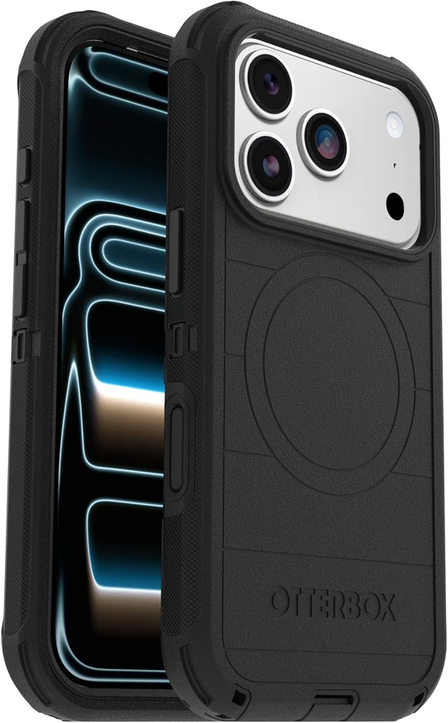 OtterBox iPhone 17 Pro Defender Pro Series Case - Black - Tough, Rugged & Durable iPhone Case, Snaps on MagSafe