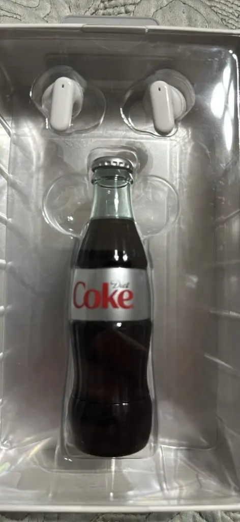 Coca-Cola Diet Coke True Wireless Bluetooth Earbuds Mic Touch, Bottle Case