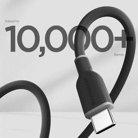 HYPERGEAR 60W Max fast Charging  USB-C to USB-C SOFT TOUCH SILICONE CABLE(10FT ) FLEXI PRO