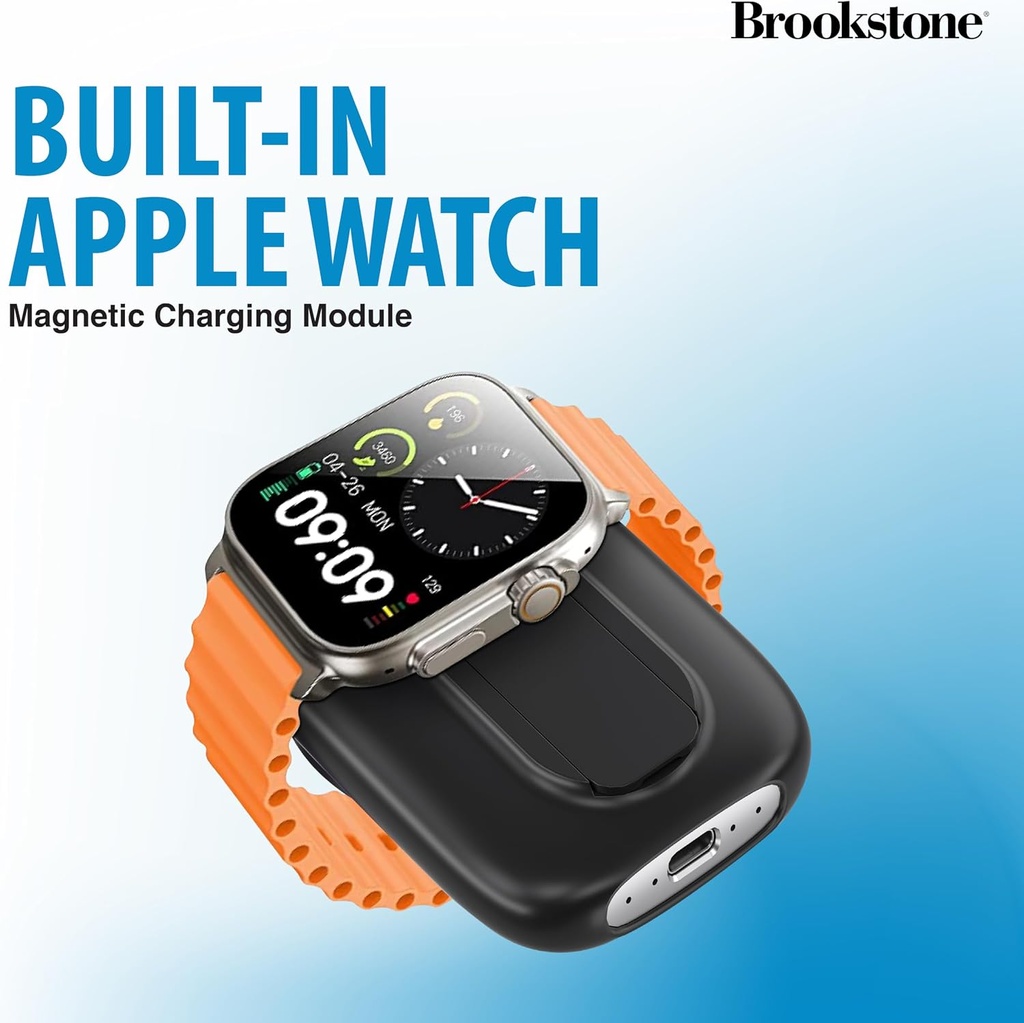 Brookstone Magnetic Charging Wireless Power Bank with Stand  5000mAh - Blue 