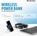 Brookstone Magnetic Charging Wireless Power Bank with Stand  5000mAh - Blue 