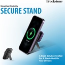 Brookstone Magnetic Charging Wireless Power Bank with Stand  5000mAh - Blue 