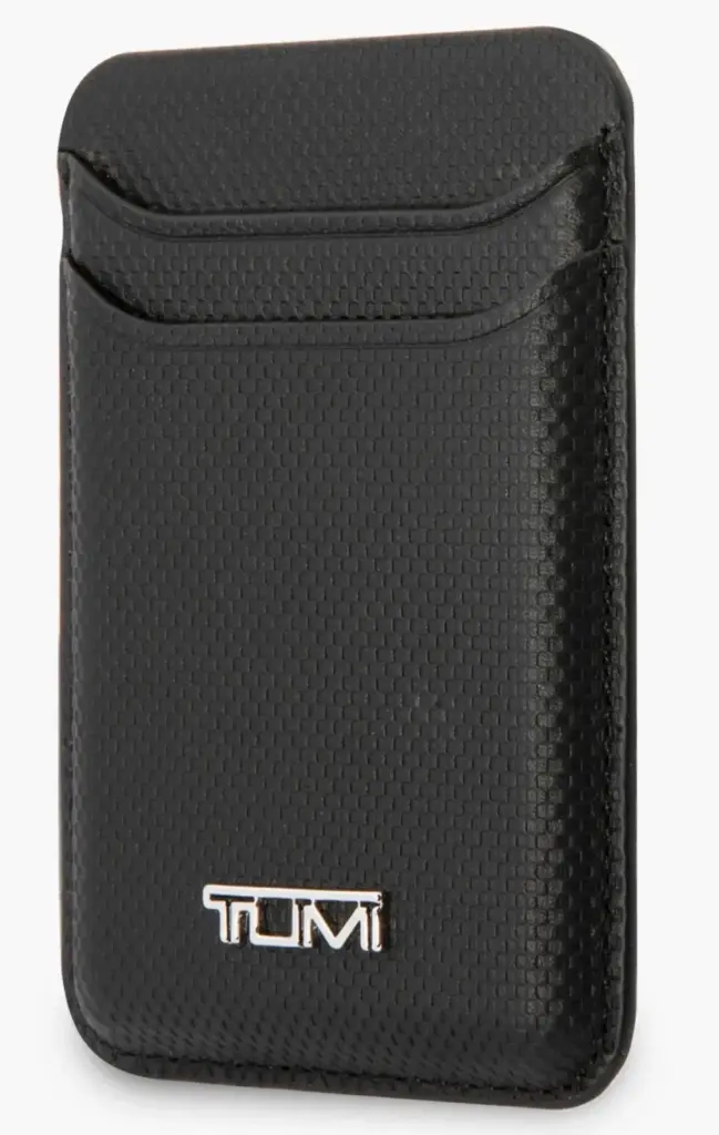Tumi Card Holder Wallet Mag-safe Leather Magnetic Cards Holder -Black
