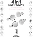 RCA EarSwitch Pro 4-in-1 Duo TWS Wireless Earbuds, Bluetooth 5.4 Open-Ear & in-Ear Dual Buds  (White)