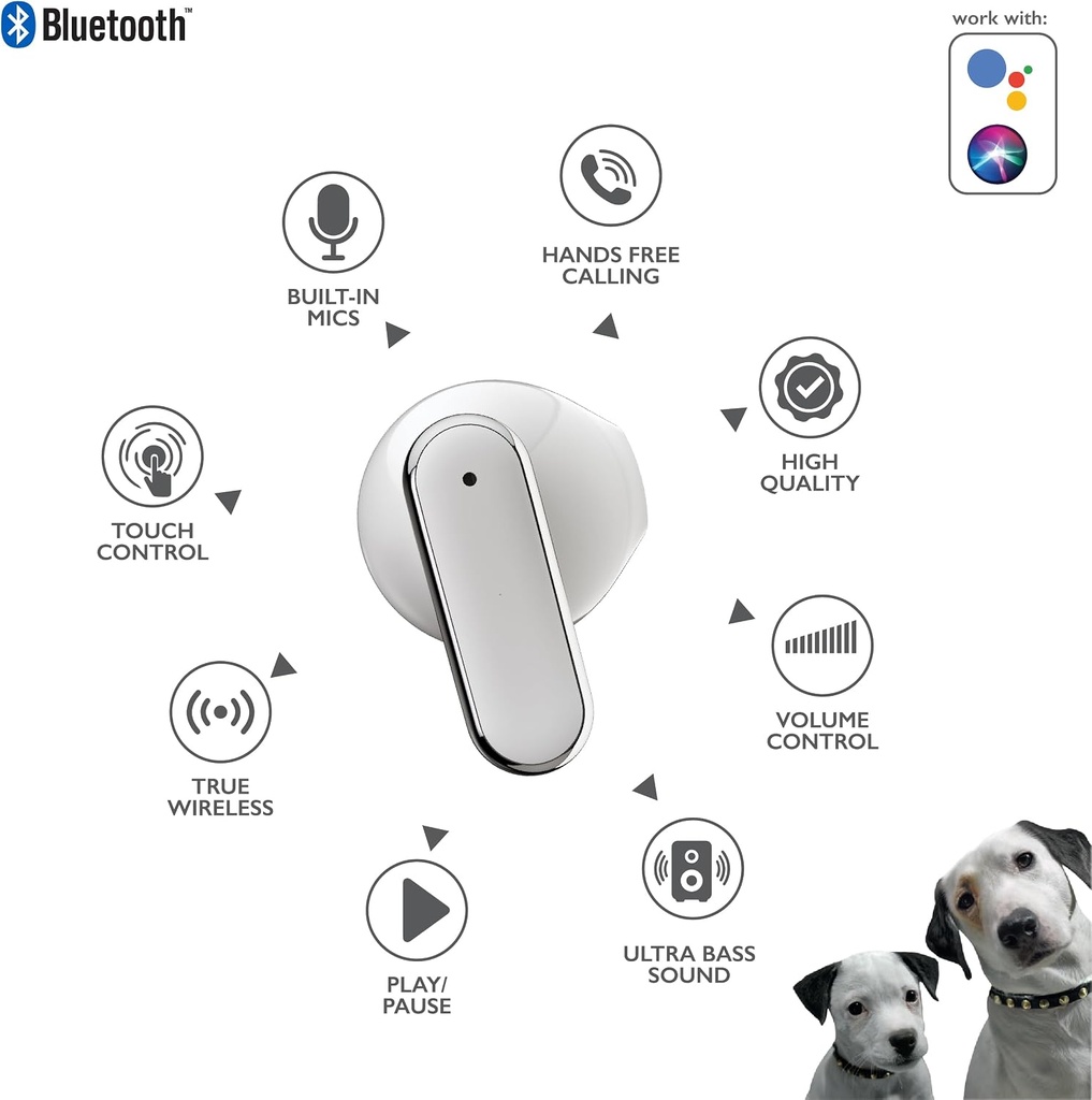 RCA EarSwitch Pro 4-in-1 Duo TWS Wireless Earbuds, Bluetooth 5.4 Open-Ear & in-Ear Dual Buds  (White)
