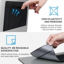 3-Pocket Mouse Holder for Laptop Stick on, External Hard Drive SSD Holder for Laptop, Stick on Pouch Organizer Adhesive Pocket Storage Sleeve for Mouse/HDD/SSD/Cables, Computer Accessories,Black