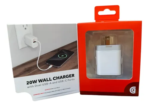 GRIFFIN 20W WALL CHARGER WITH Dual USB-A USB-C Ports 