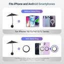 Gabba Goods Magnetic Phone Umbrella for Sun with Flexible Angle Design & Rotatable Phone Ring