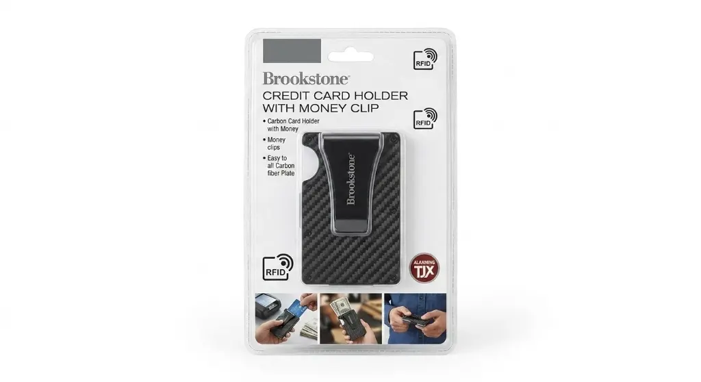 brookstone american flag credit card holder with money clip