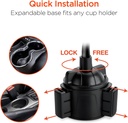 HyperGear Universal Car Cup Holder Flex Phone Mount [Hands Free] Compatible for iPhone 13/12/11/Pro/Max, Galaxy