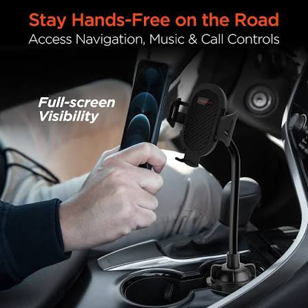 HyperGear Universal Car Cup Holder Flex Phone Mount [Hands Free] Compatible for iPhone 13/12/11/Pro/Max, Galaxy