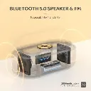 MVMT Harmonic 6-in-1 Portable Bluetooth Speaker with 15W Wireless Charging, Ambient Light, Alarm Clock, FM Radio & Phone Holder