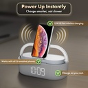 MVMT Harmonic 6-in-1 Portable Bluetooth Speaker with 15W Wireless Charging, Ambient Light, Alarm Clock, FM Radio & Phone Holder