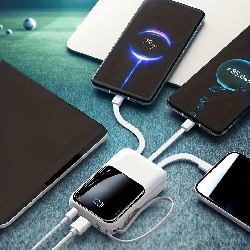 20000mAh Small Power Bank, 20W Charging Portable Power Bank, Slim Portable Charger LED Display, Small External Battery Pack Mobile Phone Charger, Holiday Gifts, Large Capacity, Suitable for Various Electronic Devices